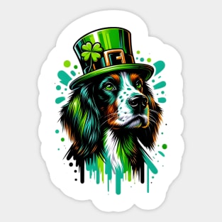 Small Munsterlander Pointer Celebrates St Patrick's Day Sticker